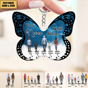 You Never Walk Alone - Personalized Acrylic Keychain - Memorial Gifts For Loss Family
