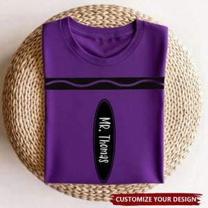 Crayon Theme Personalized Group Matching Shirt - Halloween Costume For Teachers