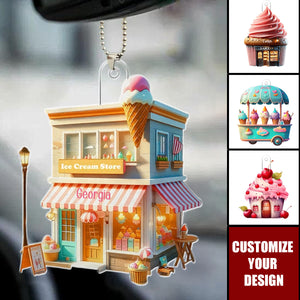 Ice Cream - Personalized Acrylic Ornament, Gift For Ice Cream Lovers