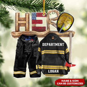 Armor Firefighter Is My Hero - Personalized Acrylic Christmas Ornament