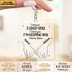 My Heart Is Perfect Because You Are Inside - Couple Personalized Custom Square Shaped Keychain