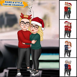 Couple Hugging Christmas Gift For Her Gift For Her Anniversary Keepsake Personalized Car Ornament