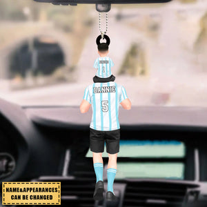 Dad And Kids Together - Soccer Family - Personalized Ornament