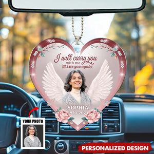 Custom Photo Rest In Peace, Dear Soul - Memorial Personalized Car Ornament - Sympathy Gift For Family Members