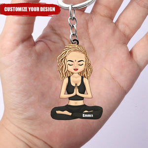 Personalized Keychain Birthday Gift For Yoga Lovers