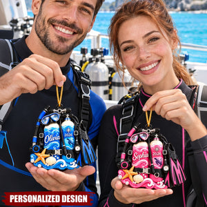 Personalized Scuba Diving Equipment Ornament, Custom Christmas Diving Gift