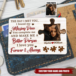 The Day I Met You Custom Photo Gifts For Couple Wallet Card