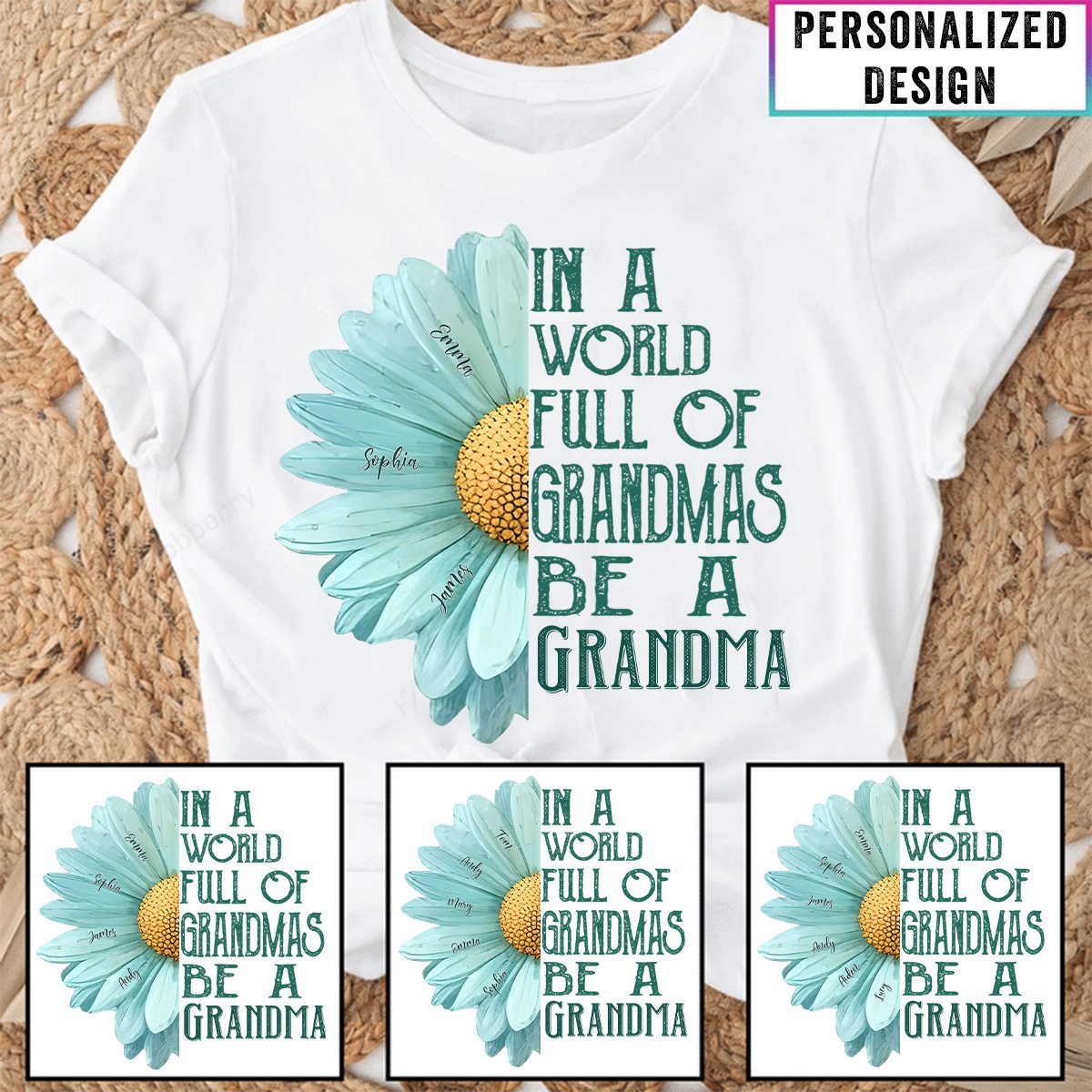 In A World Of Grandmas Be A Mimi/Nana Personalized T-Shirt