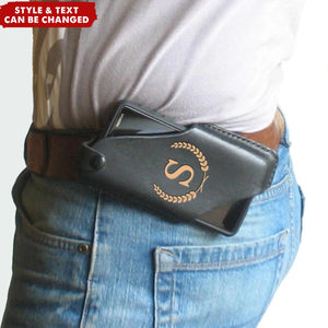 Personalized Leather Phone Loop Holster Case Pouch Belt Waist Bag