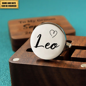 To My Groom - Personalized Initial Cufflinks - Gift for Him