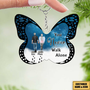 You Never Walk Alone - Personalized Acrylic Keychain - Memorial Gifts For Loss Family