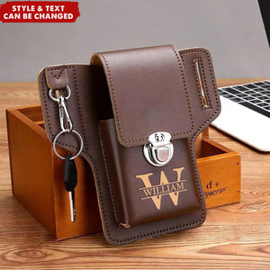 Personalized PU Leather Pouch Holsters Mobile Phone Waist Bag