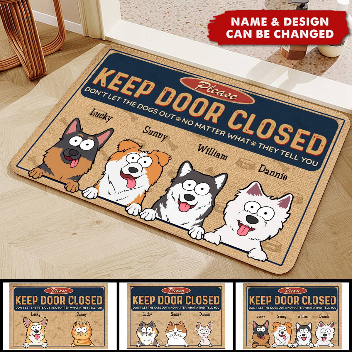 Keep Door Closed Cats Planning Escape - Dog & Cat Personalized Doormat - Gift For Pet Owners, Pet Lovers