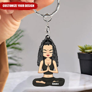 Personalized Keychain Birthday Gift For Yoga Lovers