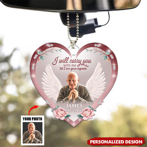 Custom Photo Rest In Peace, Dear Soul - Memorial Personalized Car Ornament - Sympathy Gift For Family Members