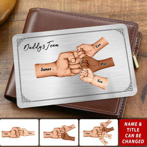 Daddy's Team - Personalized Father Wallet Insert Card