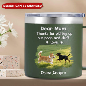 Custom Photo - Dog & Cat Personalized Custom Stainless Steel Tumbler With Handle - Gift For Pet Owners, Pet Lovers