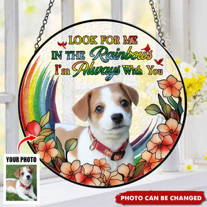 Loss In The Rainbow - Stained Glass Window Hanging Suncatcher Ornament- Memorial Gift