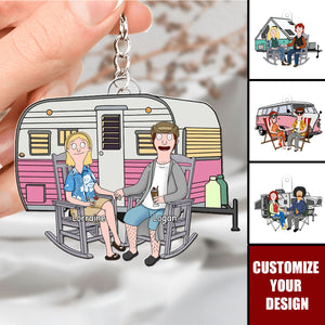 Camping Couple Together - Personalized Acrylic Keychain