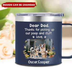 Custom Photo - Dog & Cat Personalized Custom Stainless Steel Tumbler With Handle - Gift For Pet Owners, Pet Lovers