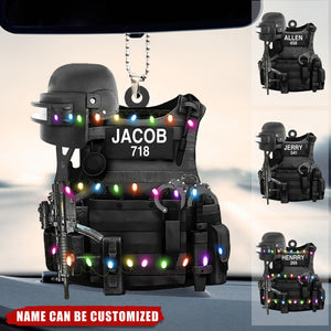 Police Bulletproof Gun 2 Sided Personalized Ornament