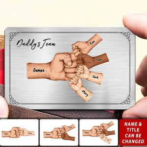 Daddy's Team - Personalized Father Wallet Insert Card