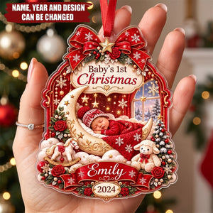 Personalized Baby's First Christmas Ornament , Custom Name Acrylic Keepsake
