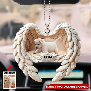 Angel Wings Pet Memorial - Personalized Custom Car Ornament