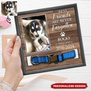 Custom Photo My Hardest Goodbye - Memorial Gift For Pet Lovers - Personalized Pet Loss Sign, Collar Frame