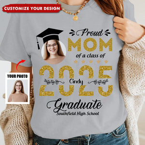 Proud Family Of 2025 Graduation T-Shirt, Personalized Shirt For Graduation