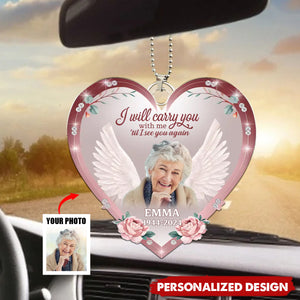 Custom Photo Rest In Peace, Dear Soul - Memorial Personalized Car Ornament - Sympathy Gift For Family Members