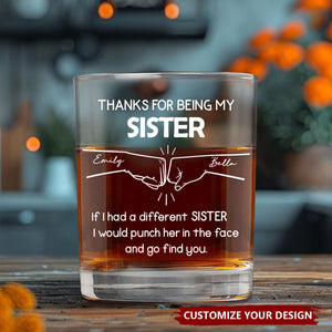 Thanks For Being My Brother - Personalized Custom Whiskey Glass