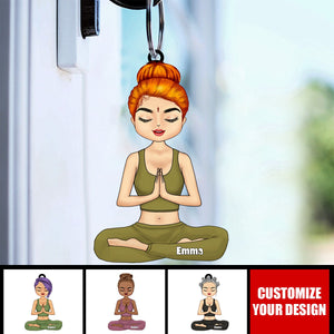Personalized Keychain Birthday Gift For Yoga Lovers