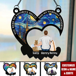 You Left Paw Prints On My Heart - Personalized Window Hanging Suncatcher Ornament