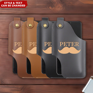 Personalized Leather Phone Loop Holster Case Pouch Belt Waist Bag