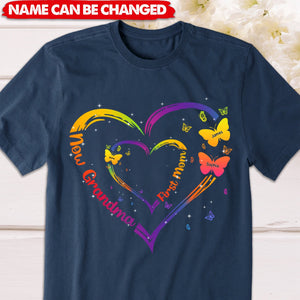 First Mom Now Grandma With Butterfly - Personalized Shirt