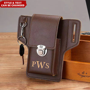 Personalized PU Leather Pouch Holsters Mobile Phone Waist Bag
