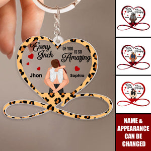 Every Inch Of You Is So Amajing - Personalized Gifts For Couple Acrylic Keychain