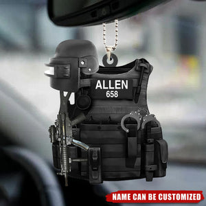 Police Bulletproof Gun 2 Sided Personalized Ornament