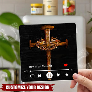 1 Cross 3 Nails Easter Christian Cross Personalized Music Fridge Magnet
