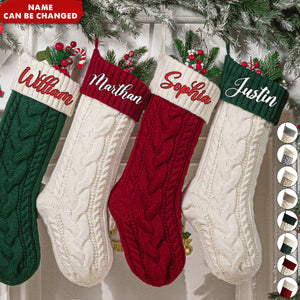 2024 Family Personalized Knitted Christmas Monogram Stocking