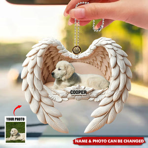 Angel Wings Pet Memorial - Personalized Custom Car Ornament