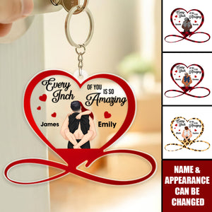 Every Inch Of You Is So Amajing - Personalized Gifts For Couple Acrylic Keychain
