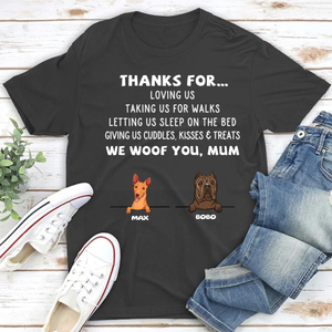 Dog Thanks For... - Personalized Custom Unisex T-shirt