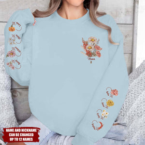 Custom Birth Month Flower On Sleeves For Mom, Grandma - Personalized Sweatshirt