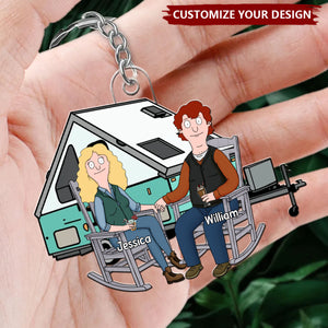 Camping Couple Together - Personalized Acrylic Keychain