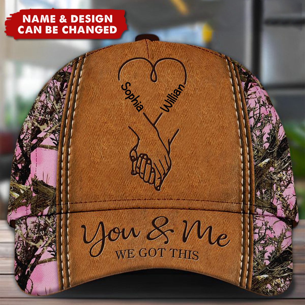 Couple Holding Hands You & Me We Got This Camo Pattern Personalized Cap