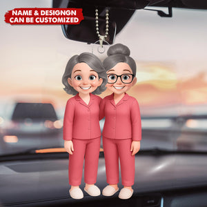 Besties Pink Tone - Personalized Acrylic Car Ornament