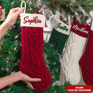 2024 Family Personalized Knitted Christmas Monogram Stocking
