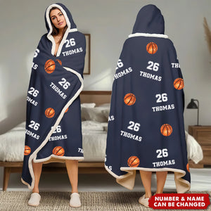 Rise And Grind - Personalized Wearable Blanket Hoodie - Christmas Gift For Sport Lovers, Sport Players